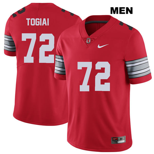 Ohio State Buckeyes Men's Tommy Togiai #72 Red Authentic Nike 2018 Spring Game College NCAA Stitched Football Jersey LJ19U27MJ